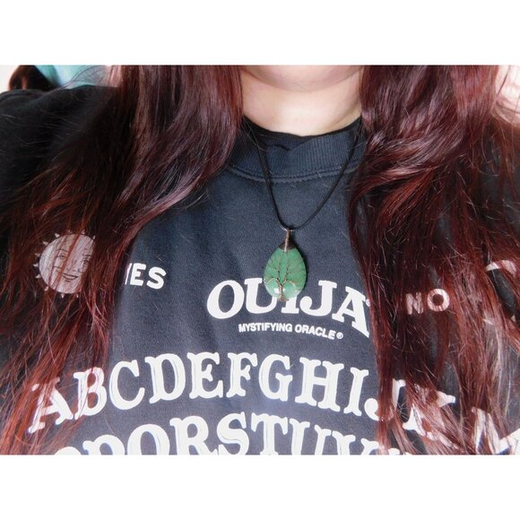 Green Aventurine Tree of Life Pendant Necklace Healing Crystal Jewelry 18" Cord - Picture 8 of 9